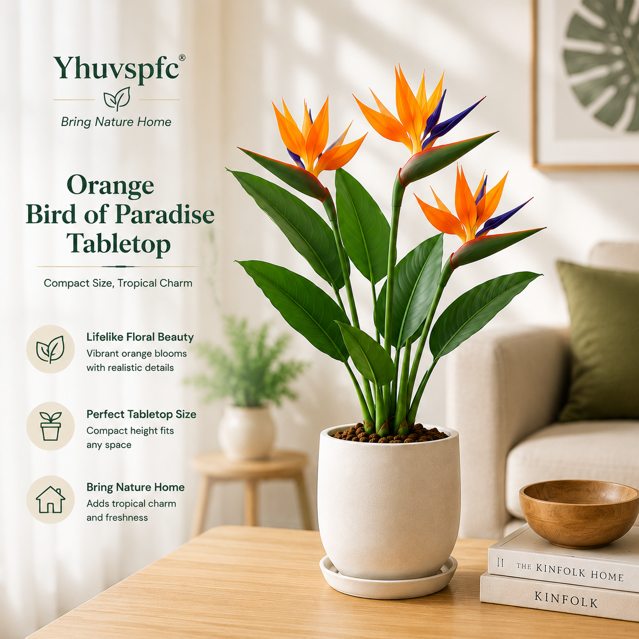 Yhuvspfc® Orange Bird of Paradise Tabletop