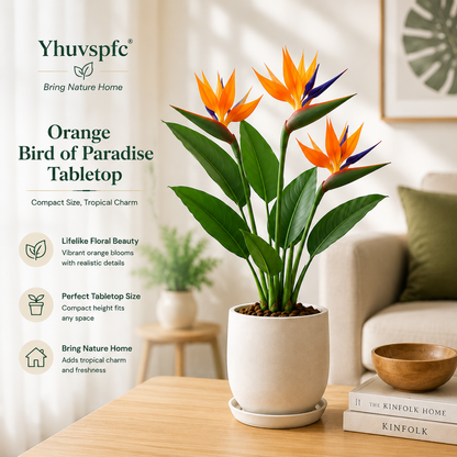 Yhuvspfc® Orange Bird of Paradise Tabletop